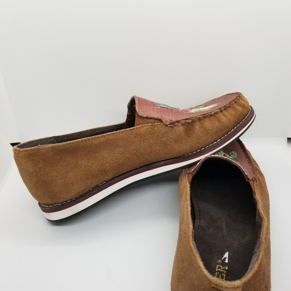 Roper brown suede western cow skull moccasins slip on loafers size 10 - Picture 7 of 9